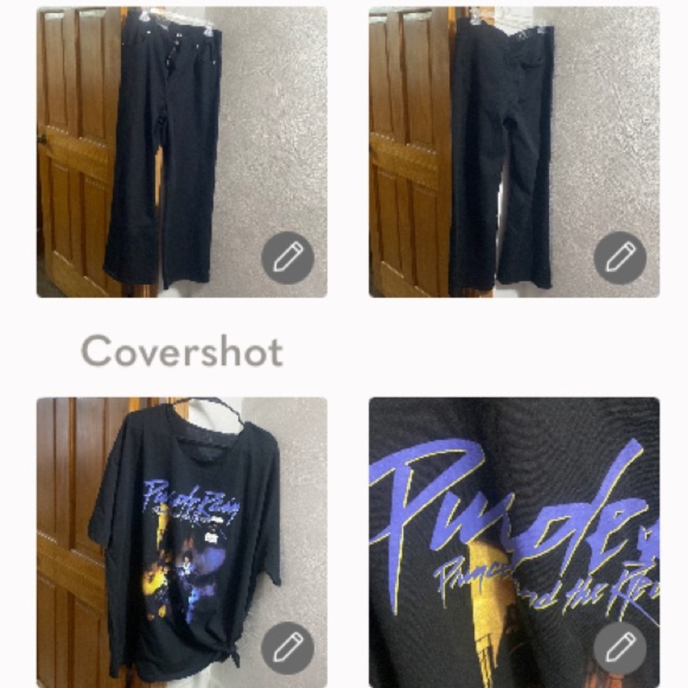 DIVIDED Wide leg highwaist👖14+💜Rain Prince 3XL tee